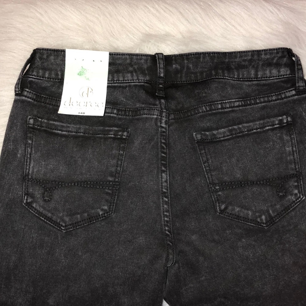 Decree Super Skinny Distressed Grey Black Wash